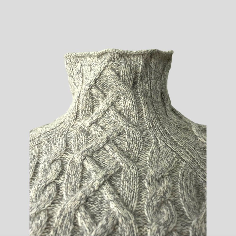 VINCE Oversized Cable-Knit Turtleneck Sweater Wool Cashmere Blend - Picture 9 of 14